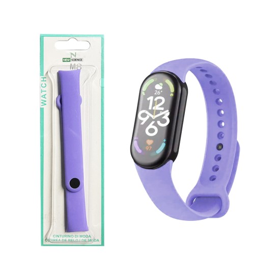 Silicone Bracelet for Smartwatch Xiaomi Mi Band 8 Purple